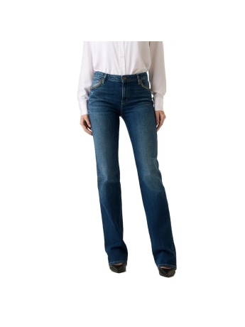 Guess pantalone in denim donna logo sul retro
