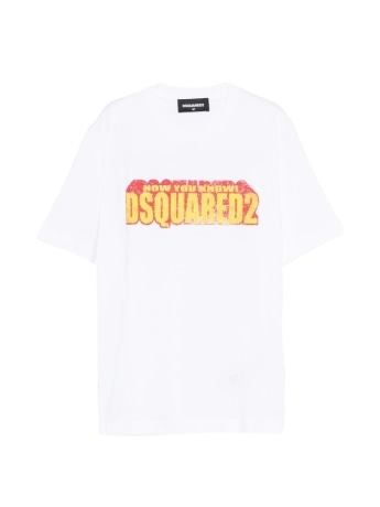Dsquared2 tshirt bianca bambino maxi logo