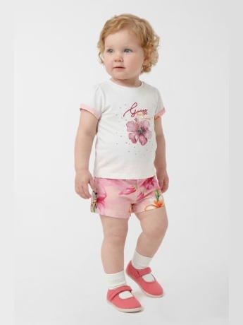 Guess set bianco neonata maxi logo
