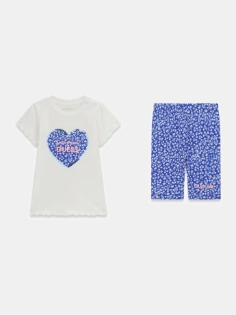 Guess set bianco neonata maxi logo