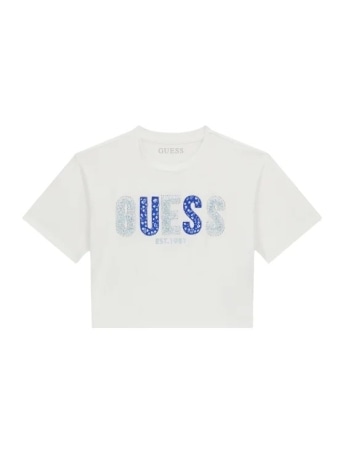 Guess tshirt bianca bambina maxi logo