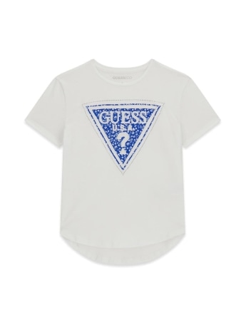 Guess tshirt bianca bambina maxi logo