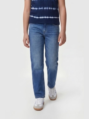 Guess pantalone in denim bambina logo sul retro