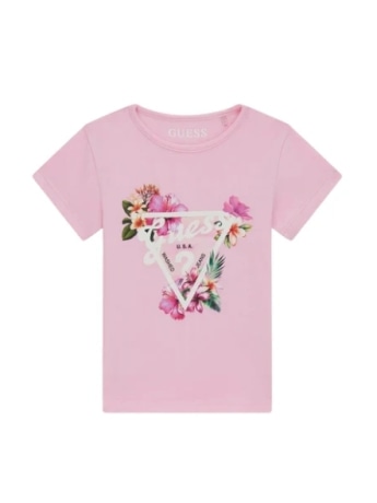Guess tshirt rosa bambina maxi logo