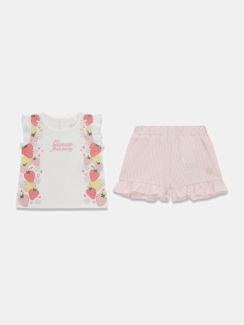 Guess set bianco neonata con logo
