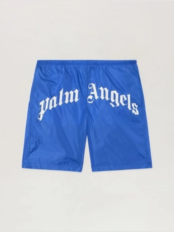 Palm Angels costume blu uomo maxi logo sul davanti