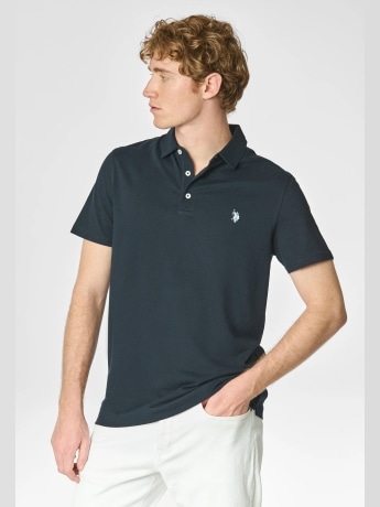 U.s. Polo polo blu navy uomo con logo
