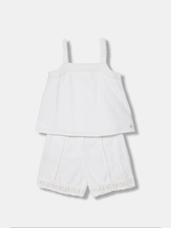 Guess set bianco bambina mini logo