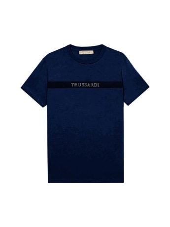 Trussardi tshirt blu navy uomo mini logo