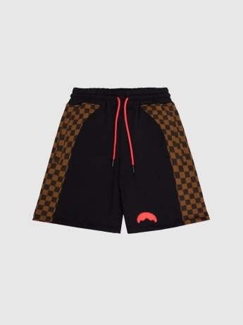 Sprayground shorts marrone bambino maxi logo