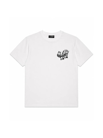 Plein Sport tshirt bianca uomo maxi logo sul retro