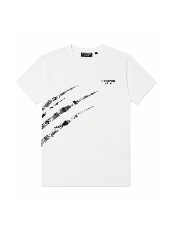 Plein Sport tshirt bianca uomo maxi logo