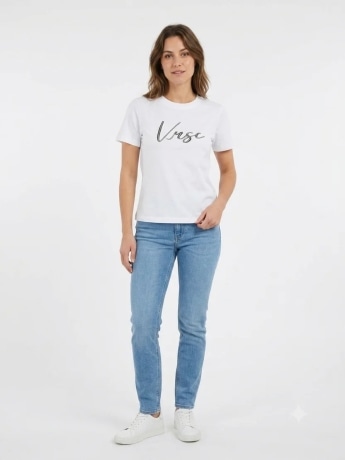 Vrsc tshirt bianca donna maxi logo