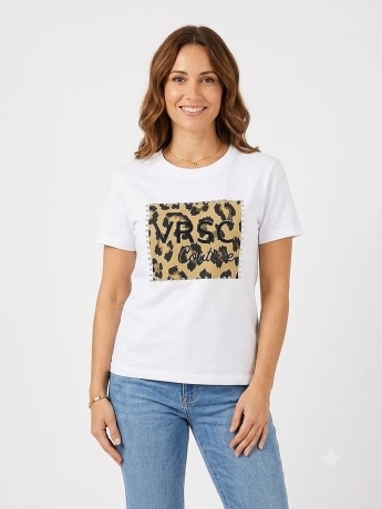 Vrsc tshirt bianca donna maxi logo