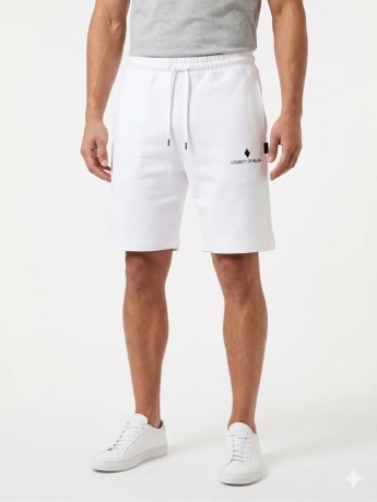 Marcelo Burlon shorts bianco uomo logo sul lato