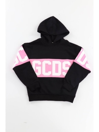 Gcds felpa nera rosa bamina maxi logo