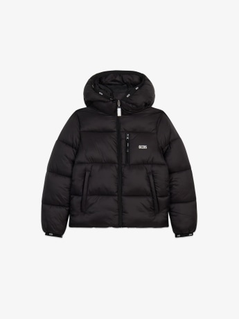 Gcds giubbotto nero bambino maxi logo