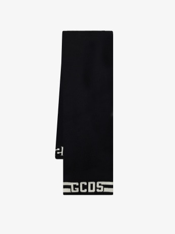 Gcds sciarpa nera bambino maxi logo