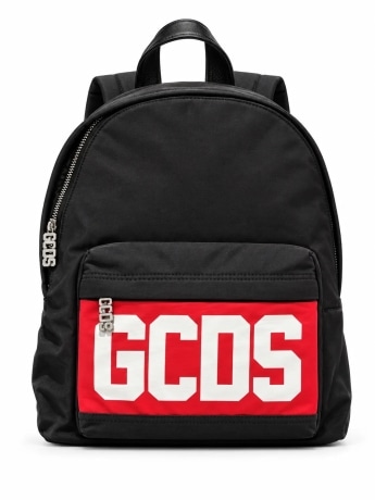 Gcds zaino nero bambino maxi logo