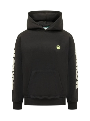 Barrow felpa nera uomo maxi logo