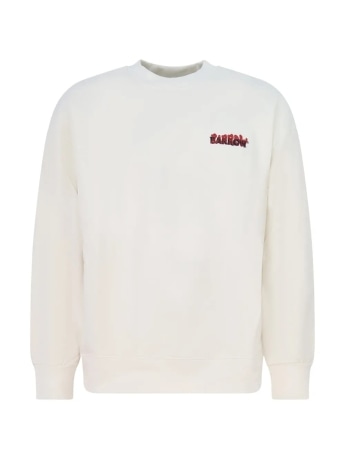 Barrow felpa bianca uomo unisex maxi logo sul retro