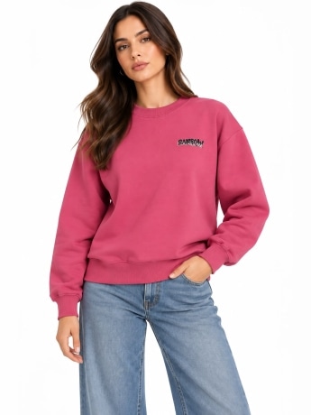 Barrow felpa fucsia donna maxi logo sul retro