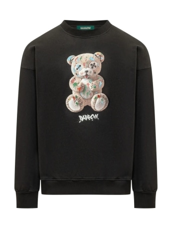 Barrow felpa nera uomo maxi logo