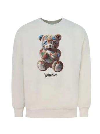 Barrow felpa bianca uomo maxi logo