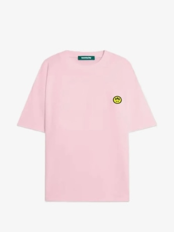 Barrow tshirt rosa uomo unisex maxi logo
