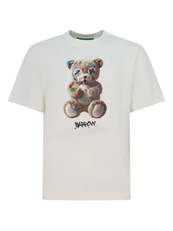 Barrow tshirt bianca uomo unisex maxi logo