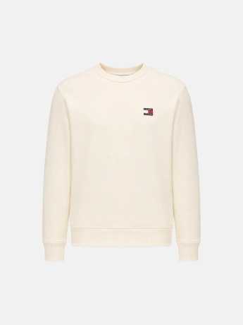 Tommy Jeans felpa crema uomo mini logo