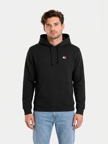 Tommy Jeans felpa nera uomo mini logo