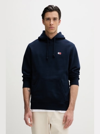 Tommy Jeans felpa blu scuro uomo mini logo