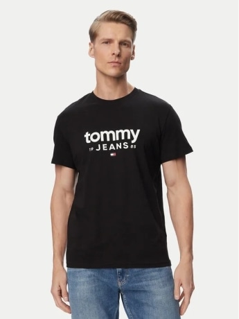 Tommy Jeans tshirt nera uomo maxi logo