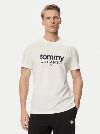 Tommy Jeans tshirt bianca uomo maxi logo
