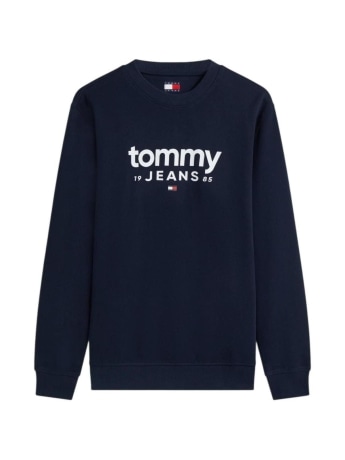 Tommy Jeans felpa blu navy uomo maxi logo