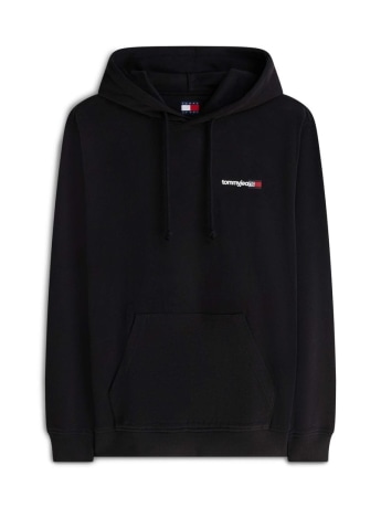 Tommy Jeans felpa nera uomo maxi logo sul retro