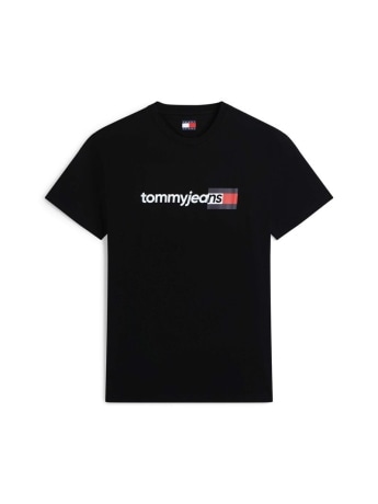 Tommy Jeans tshirt nera uomo maxi logo