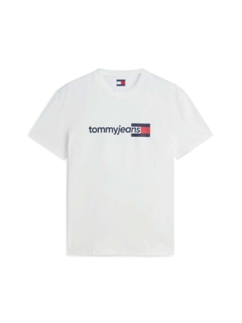 Tommy Jeans tshirt bianca uomo maxi logo