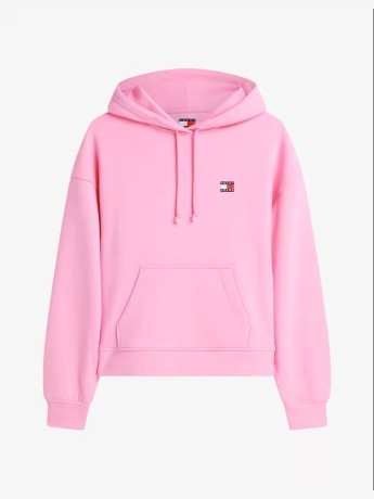 Tommy Jeans felpa rosa donna mini logo