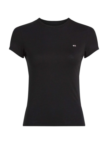 Tommy Jeans tshirt nera donna mini logo