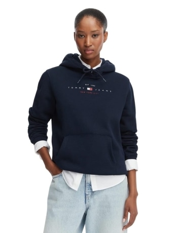 Tommy Jeans felpa blu navy donna con logo