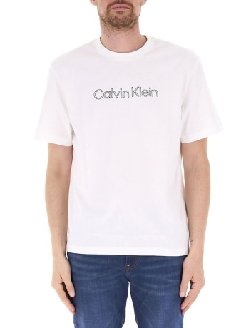 Calvin Klein tsghirt bianca uomo logo lettering