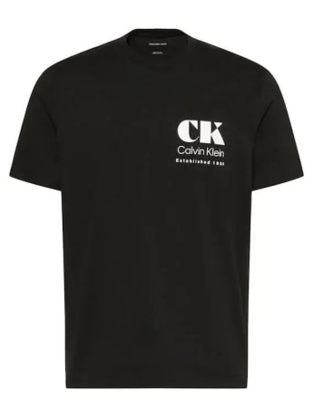 Calvin Klein tshirt nera uomo maxi logo sul retro