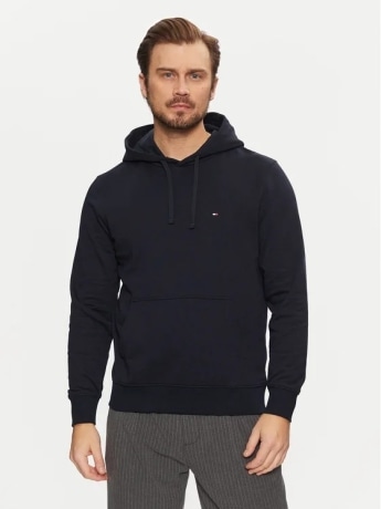 Tommy Hilfiger felpa blu navy uomo mini logo