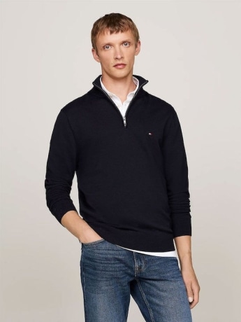 Tommy Hilfiger maglia blu navy uomo mini logo