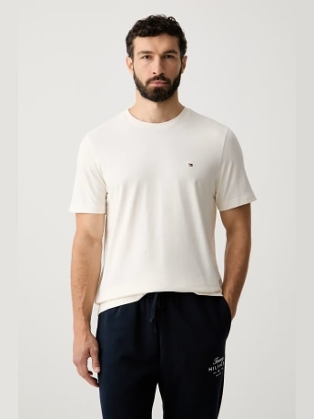 Tommy Hilfiger tshirt crema uomo mini logo