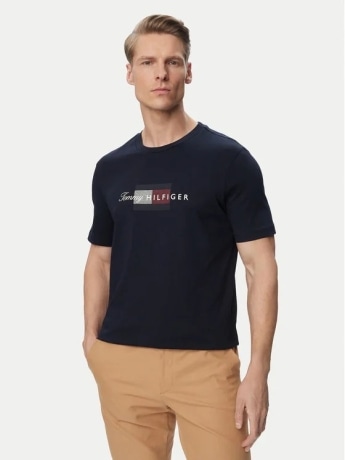 Tommy Hilfiger tshirt blu navy uomo maxi logo