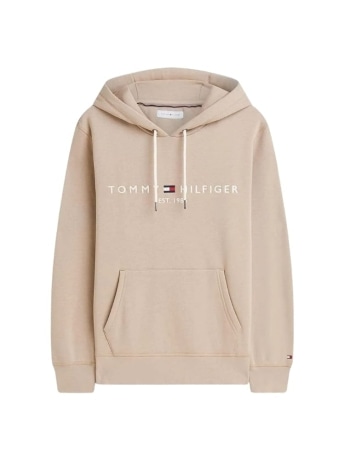 Tommy Hilfiger felpa beige uomo logo lettering