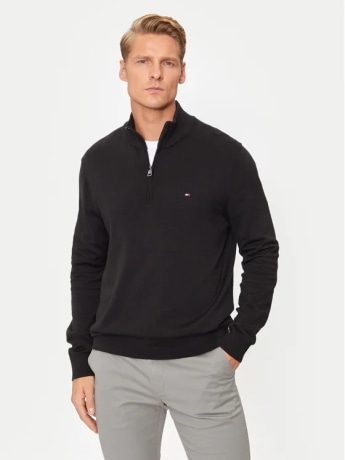 Tommy Hilfiger maglia nera uomo mini logo